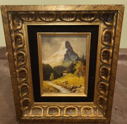 Antique Oil Painting 12x10 Signed By Artist Nice Frame