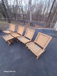 4  Mid Century Modern Hans Wegner Style Lounge Chairs And Ottoman  Made In Yugoslavia