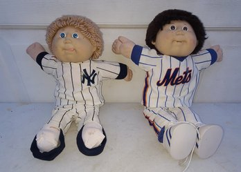 Vintage New York Mets And Yankees Cabbage Patch Kids Dolls