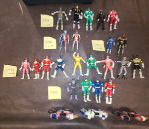 Lot Of PowernRanger Action Figures 1993-1997 And Bikes