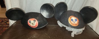 Two Vintage Disney  Amickey Mouse Club Hats One Disneyland One Disney World