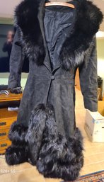 Custom Made Suede And Fox Jacket.45x20 Women's Small