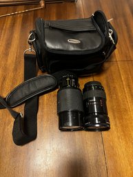 2 Minolta Camera Lenses And Case