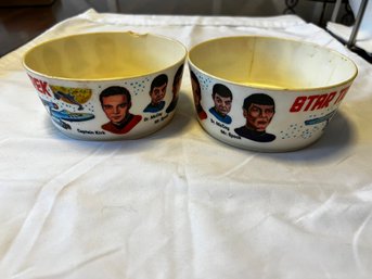 Vintage Star Trek Plastic Bowls 2.5'hx5.5'R