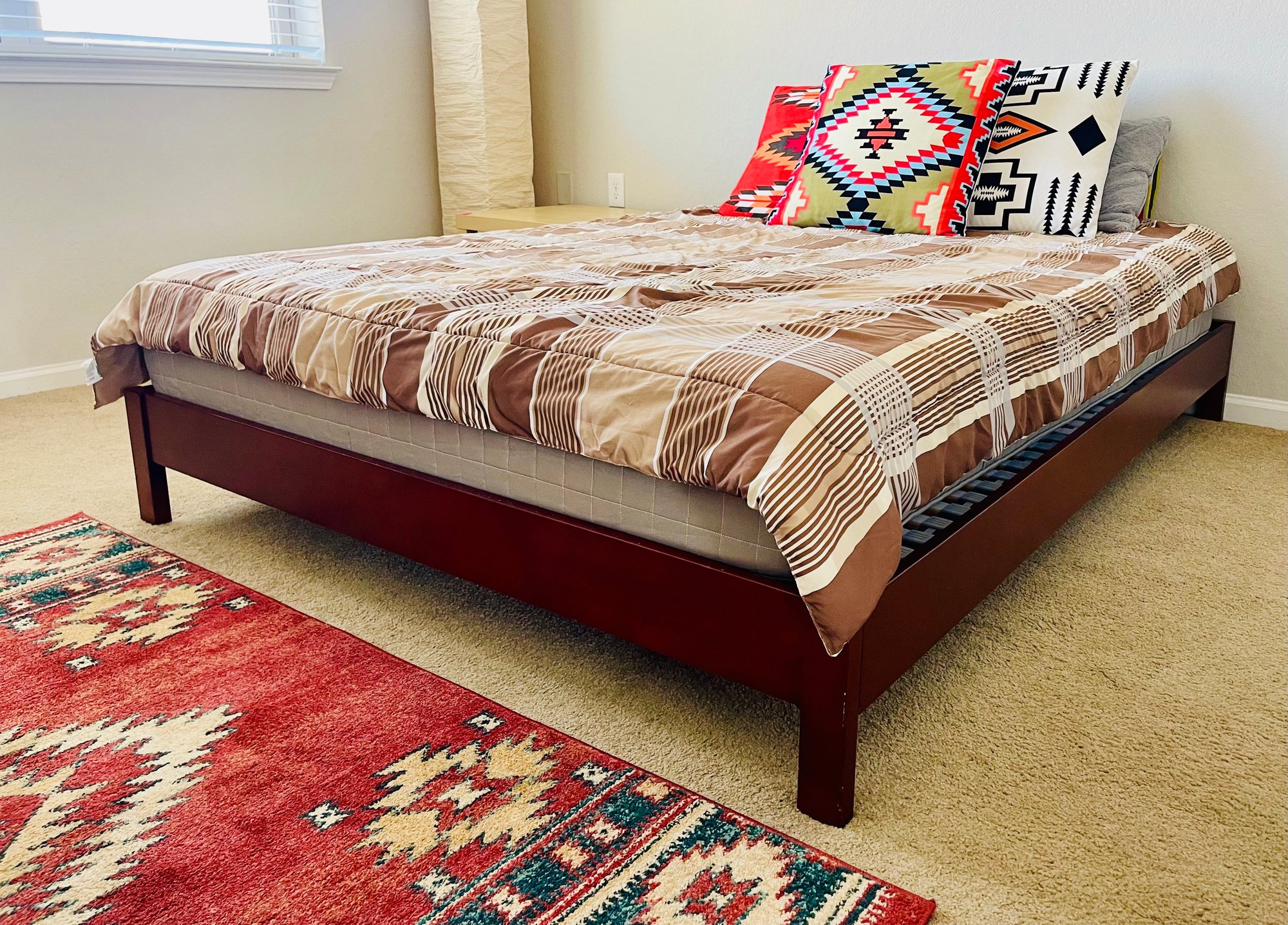 Dark Brown Bed Frame With Mattress 178616