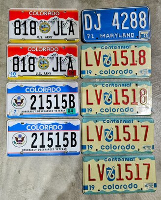 Vintage License Plates From Maryland And Colorado