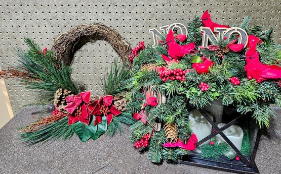 Noel Candle Box With Christmas Wreath