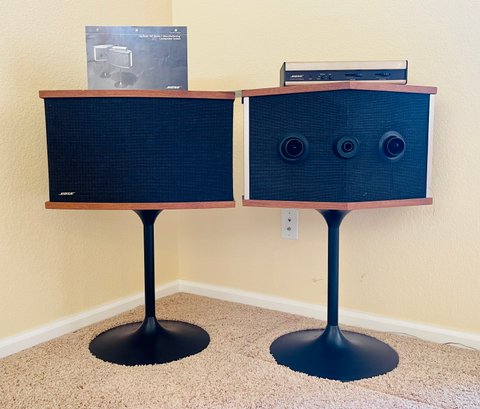 Rare Bose 901 Series 5 Direct Reflecting Loudspeaker System With Equalizer And Tulip Stands