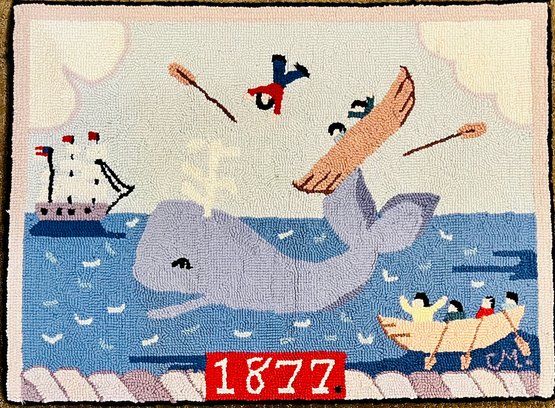 Claire Murray Signature Collection Hand Hooked Rug Wool Whale