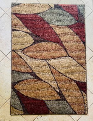 Small Area Rug With Leaf Design