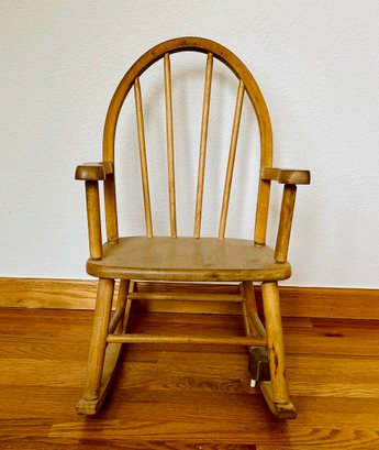 Vintage Music Playing Childrens Rocking Chair