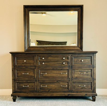 Magnussen Home 9 Drawer Dresser With Mirror