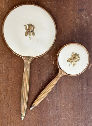 Vintage Brush & Handheld Mirror Set