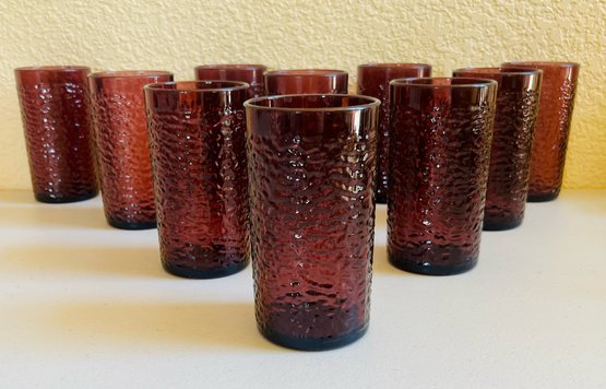 Vintage Burgundy Drinking Glasses
