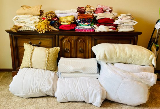 Lot Of Linens And Pillows