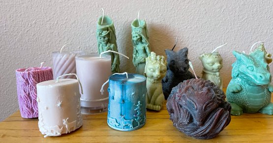 Lot Of Homemade & Hand Poured Nature/Halloween Themed Candles