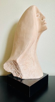Austin Productions Vintage Sandstone Stylized Woman Sculpture By D. Fisher