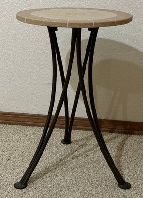 Round Slate Stone Side Table 1 Of 2