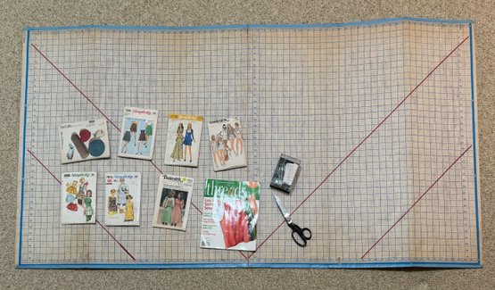 Large Cutting Boards, Sewing Patterns And Fabric Scissors