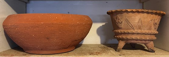 Terracotta Planters - Footed Design & Wide Bowl