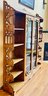 Wood And Glass Two Door Wall Shelving Unit
