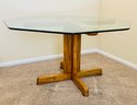Glass And Wood Octagonal Table