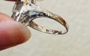 14 Kt White Gold Ring With Lab Created Stone Size 6- 2.6 Grams TW