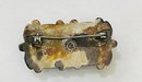 Mexico Silver With Hand Carved Onyx Faces Brooch 12.3 Grams TW