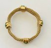 14kt Gold Mesh Bracelet With Turquoise Like Stones- 34.6 Grams TW