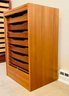 Danish Mid Century Modern Teak Tambour Door Storage Cabinet