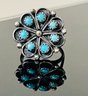 Sterling Silver & Turquoise Ring  Size 6.5- 5.0 Grams