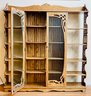 Wood And Glass Two Door Wall Shelving Unit