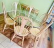 Pennsylvania House Solid Wood And Glass Round Table With 6 Chairs