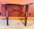 Spanish Style Demi Lune Console W Iron Supports