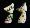 2 Small Kram Ceramics Cats Hand Painted Figurines