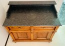 Marble Top Wood Biedermier Style Commode Cabinet