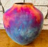 Ted Fons Raku Pottery Signed Vase W Beautiful Colors