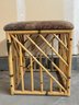 Bamboo Base Stool With Patterned Cushion