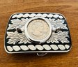 Silver Toned Southwestern Buckle With Susan B. Anthony 1979 Insert