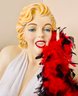 Vintage Marilyn Monroe Life Sized Sculpture  With Red Feather Boa