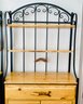 Wrought Iron & Wood Rustic Bakers Rack 1 Of 2
