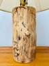 Rustic Log Table Lamp With White Shade