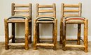 Trio Of Rustic Wood High Chairs