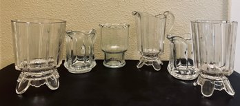 Assortment Of Frosted Ribbon Drinking Glasses