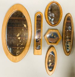Lot Of Wooden Framed Mirrors