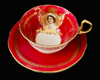 Aynsley England Queen Elizabeth Teacup And Saucer