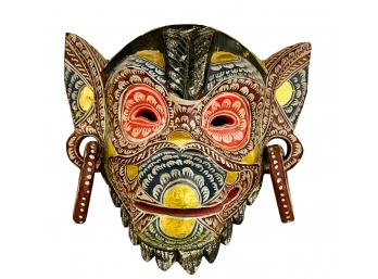 Hanuman Balinese Wood Mask Monkey Hand Carved Wall Sculpture Hanging