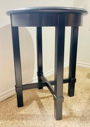 Small Black Round Wooden Side Table