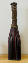 Vintage Woven Wicker Rattan Bottle Shaped Basket