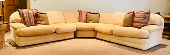 Gold Upholstered Sectional Sofa- READ DESCRIPTION FOR DIMENSIONS